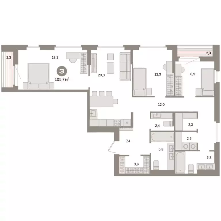 3-комнатная квартира: Екатеринбург, жилой район Сортировочный, ... - Фото 1