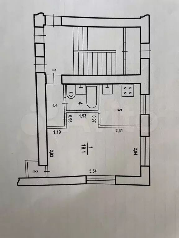 1-к. квартира, 31,2 м, 1/2 эт. - Фото 0