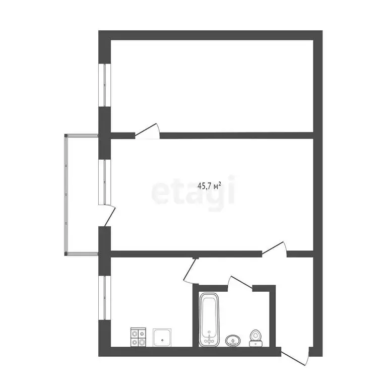2-комнатная квартира: Томск, улица Мичурина, 61 (45.7 м) - Фото 0