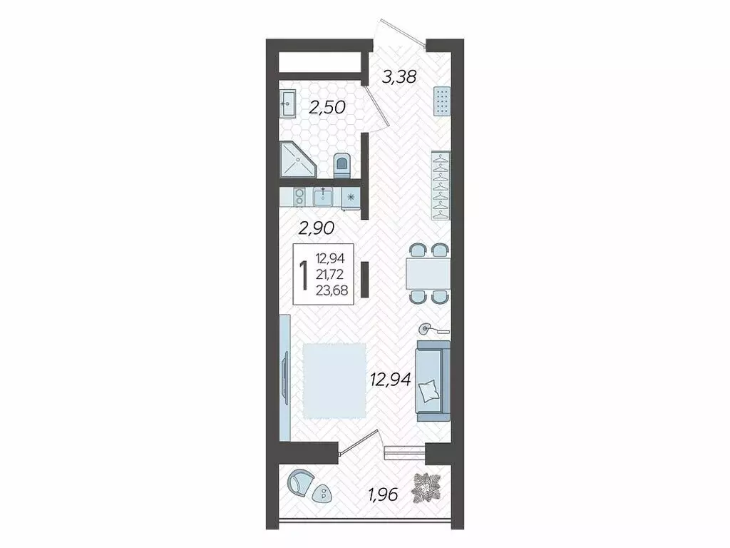 Квартира-студия: Сочи, микрорайон Бытха, Ясногорская улица, 16/2к4 ... - Фото 1