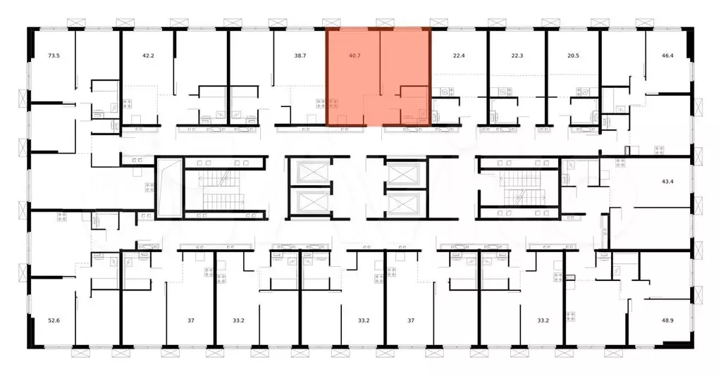 1-к. квартира, 40,7 м, 24/33 эт. - Фото 1