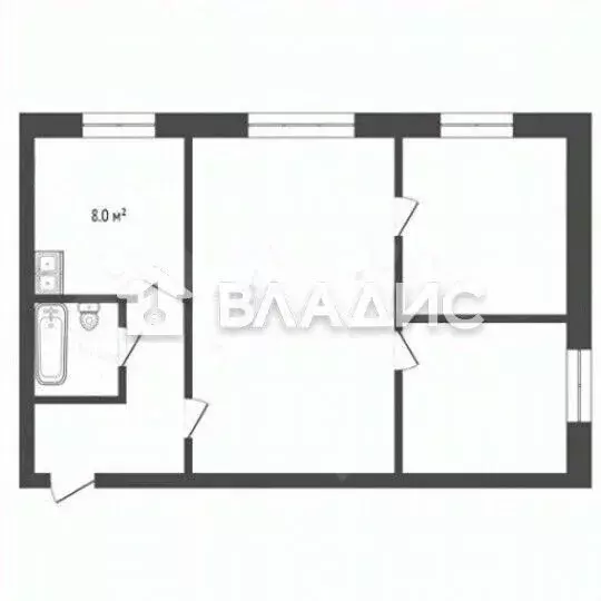 3-к кв. Белгородская область, Белгород ул. Комарова, 1 (51.0 м) - Фото 2