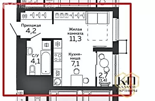 Квартира-студия: Екатеринбург, улица 8 Марта, 204Г (28.1 м) - Фото 0