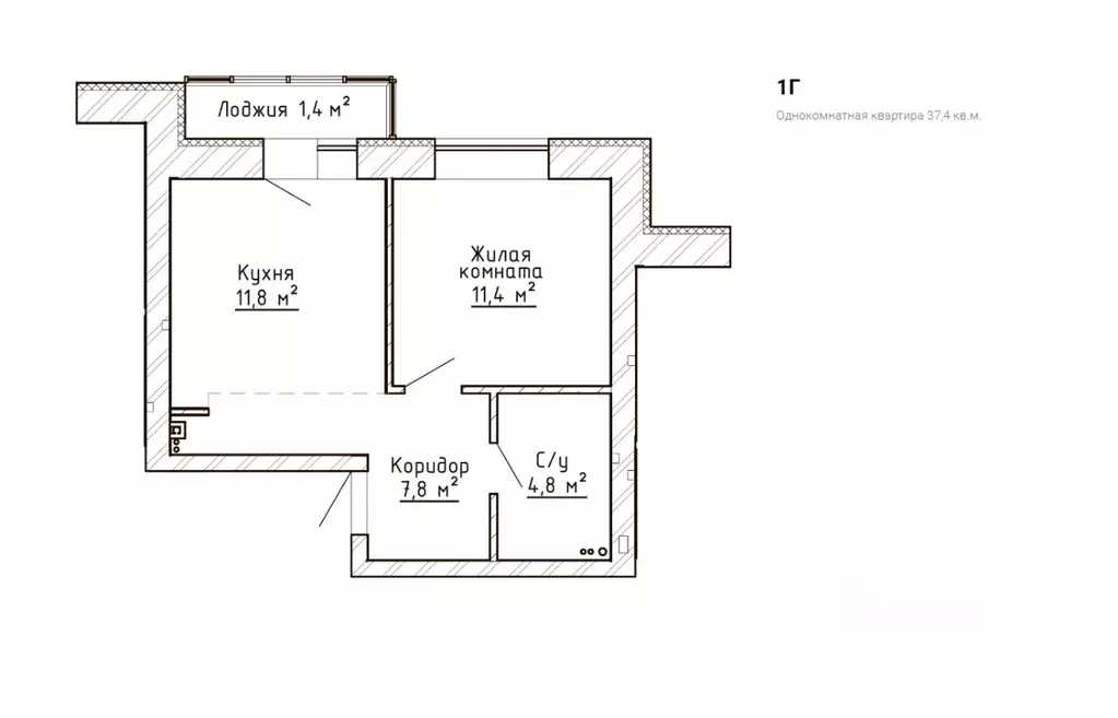 1-к кв. Самарская область, Тольятти 14А кв-л,  (37.4 м) - Фото 1