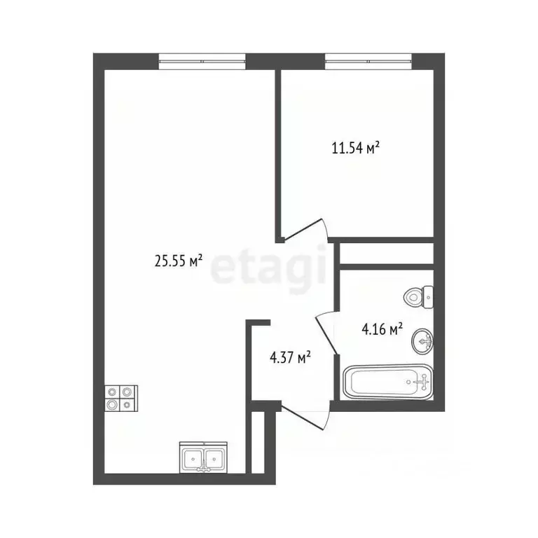1-к кв. Санкт-Петербург просп. Крузенштерна, 13 (45.3 м) - Фото 2