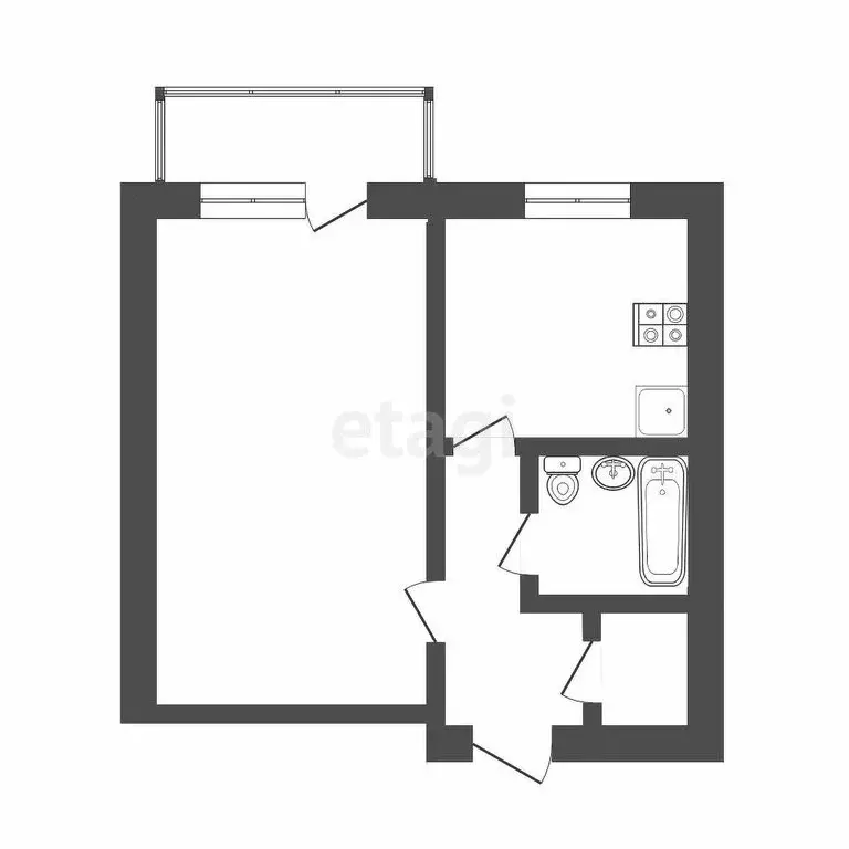 1-комнатная квартира: Тюмень, Карская улица, 36 (33.5 м) - Фото 1