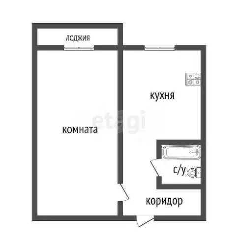 1-комнатная квартира: Курган, улица Котовского, 88 (33 м) - Фото 0
