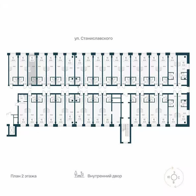 Квартира-студия: Новосибирск, улица Станиславского, 25 (29.59 м) - Фото 1