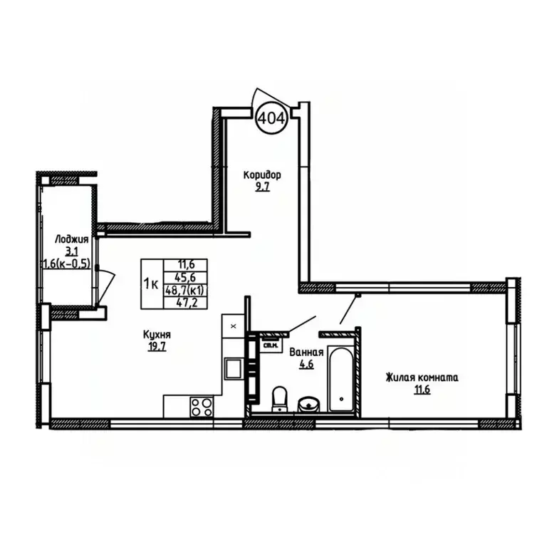 1-к кв. Калининградская область, Калининград ул. 1-я Большая окружная ... - Фото 1