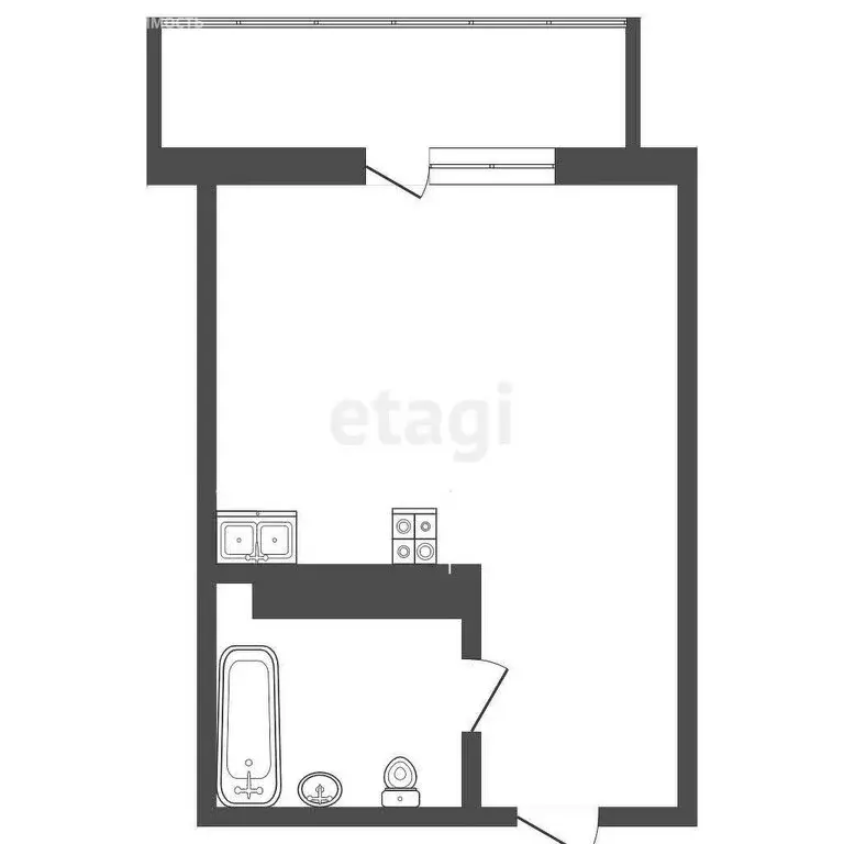 Квартира-студия: Тюмень, улица Тимофея Чаркова, 28 (20.6 м) - Фото 1