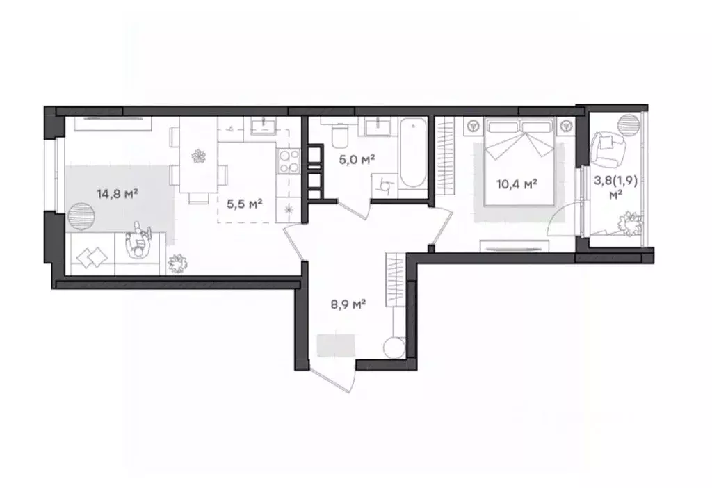 1-к кв. Ярославская область, Ярославль Тутаевское ш., 93Б (46.4 м) - Фото 1