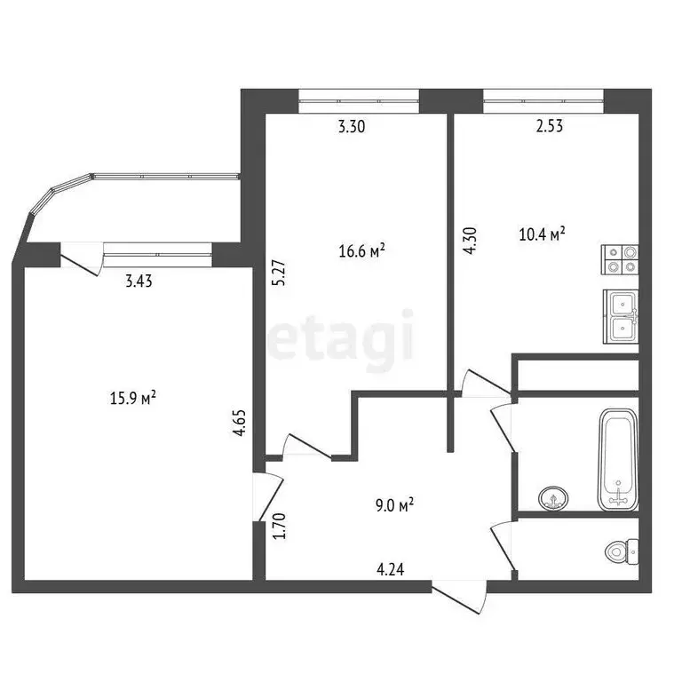 2-комнатная квартира: Санкт-Петербург, улица Хошимина, 11к1 (55.4 м) - Фото 0