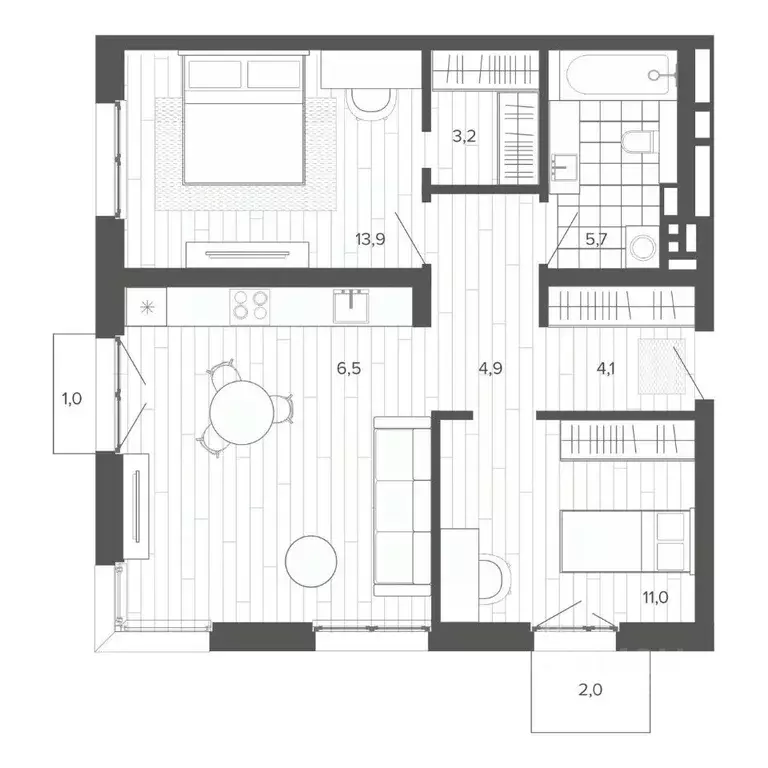 3-к кв. Алтайский край, Барнаул тракт Змеиногорский, 35Б (68.22 м) - Фото 1