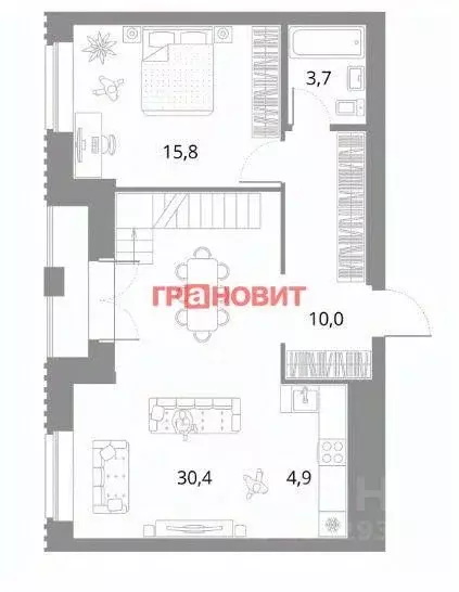 4-к кв. Новосибирская область, Новосибирск ул. Михаила Перевозчикова, ... - Фото 1