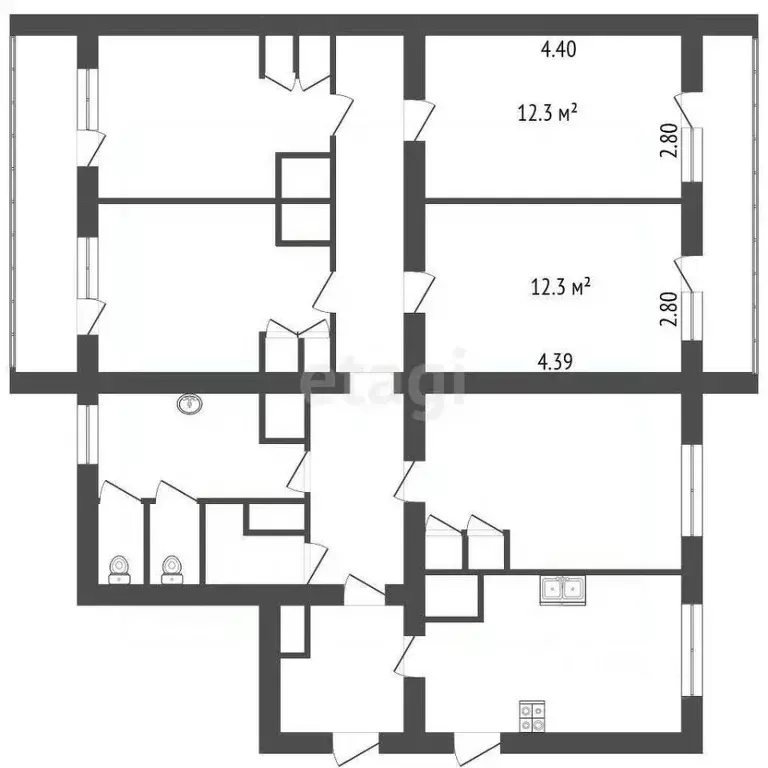 Комната Санкт-Петербург ул. Антонова-Овсеенко, 1К2 (12.0 м) - Фото 1