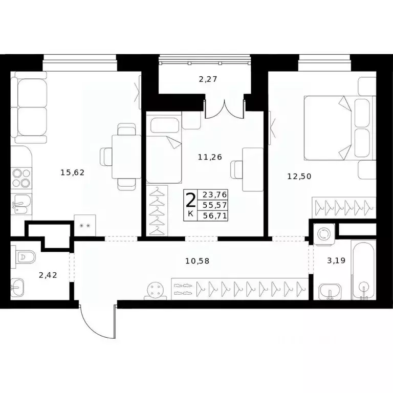 2-к кв. Нижегородская область, Нижний Новгород Ленгородок мкр, Мед ... - Фото 1