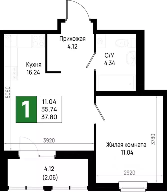 1-к кв. Ленинградская область, Всеволожский район, Свердловское ... - Фото 0