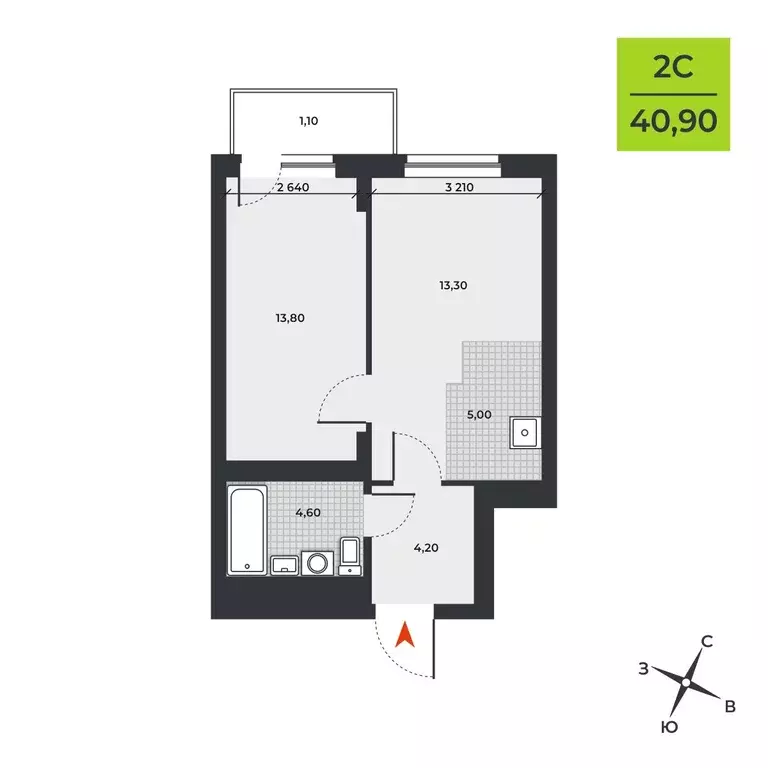 Продаётся 1-к квартира, 40.9 м - Фото 0