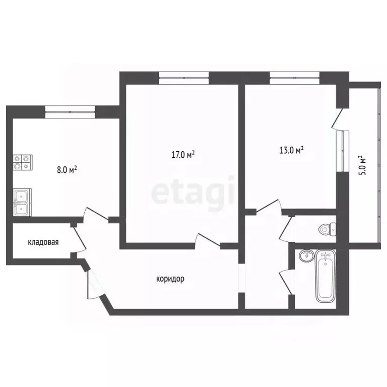 2-к кв. Челябинская область, Челябинск Шуменская ул., 14 (57.0 м) - Фото 2