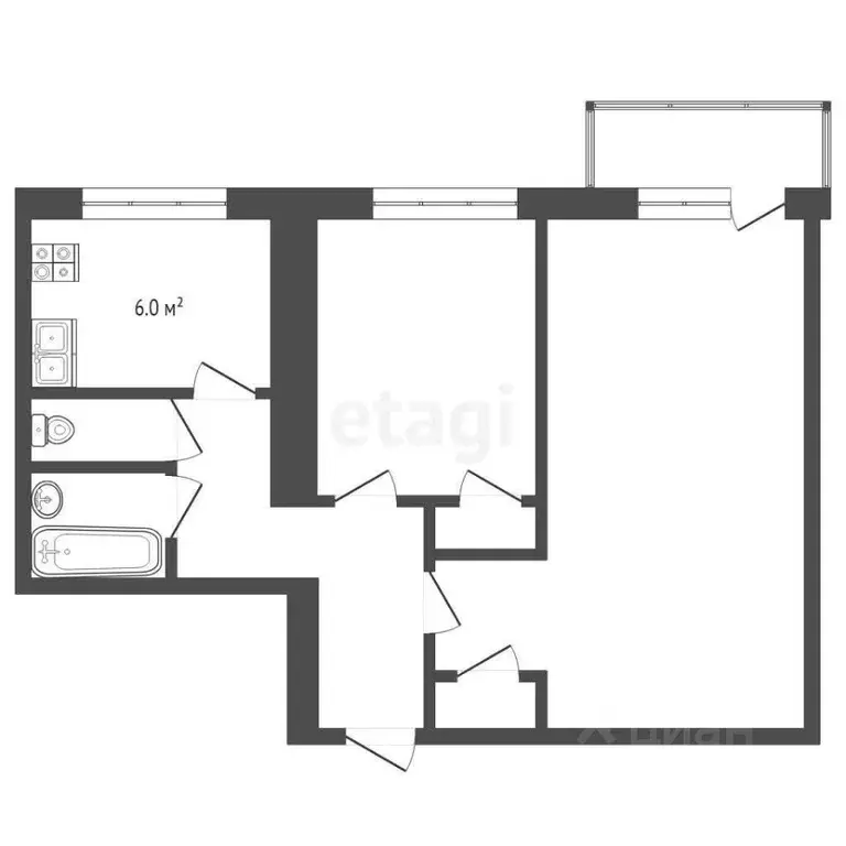 2-к кв. Москва Ангарская ул., 30/25 (45.0 м) - Фото 1