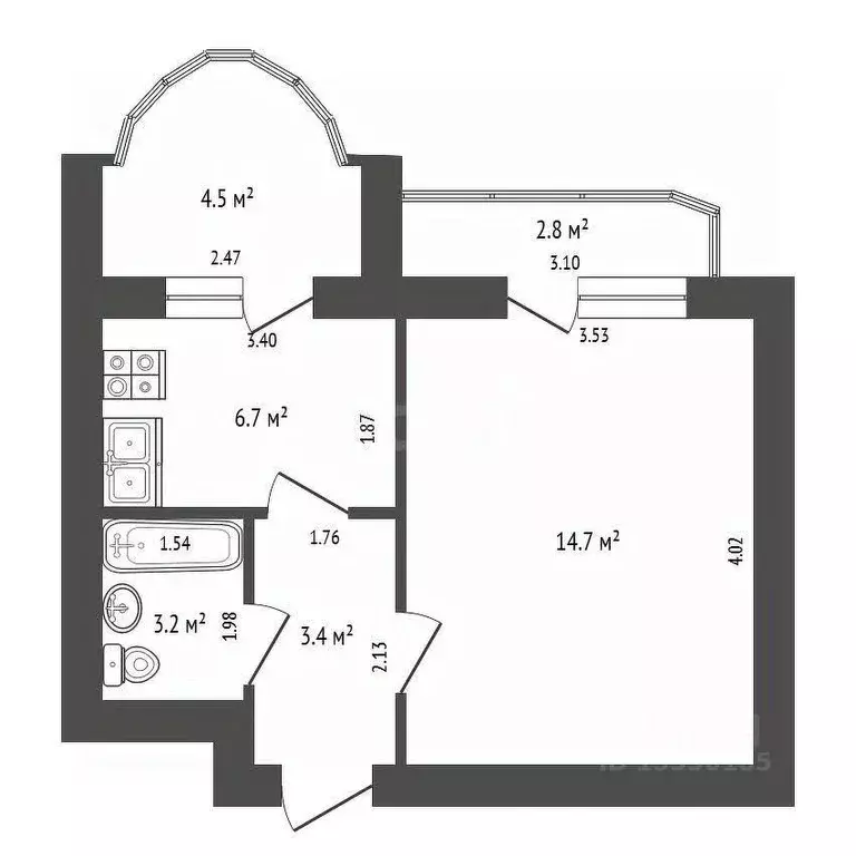 1-к кв. Самарская область, Самара Республиканская ул., 60 (34.2 м) - Фото 2