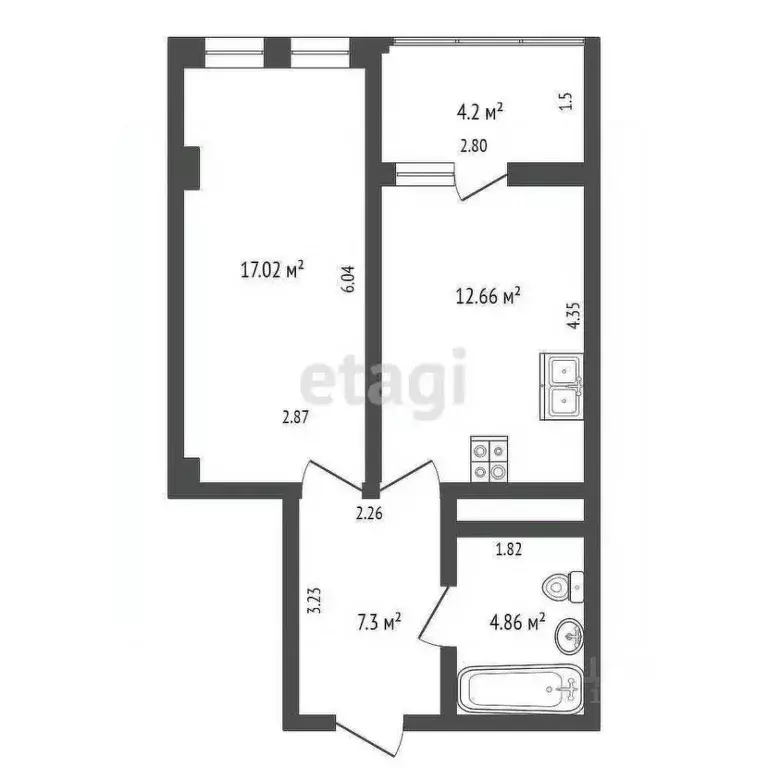 1-к кв. Белгородская область, Белгород ул. Щорса, 8М (45.6 м) - Фото 1