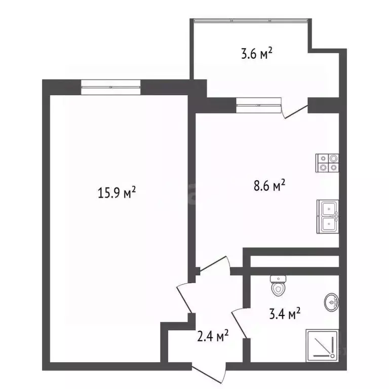 1-к кв. Краснодарский край, Анапа Пионерский просп., 100Вк1 (34.2 м) - Фото 1