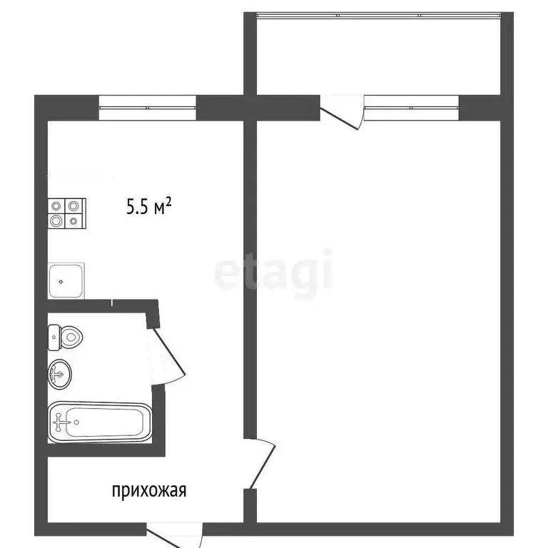 1-комнатная квартира: Челябинск, Гражданская улица, 10А (29.8 м) - Фото 0