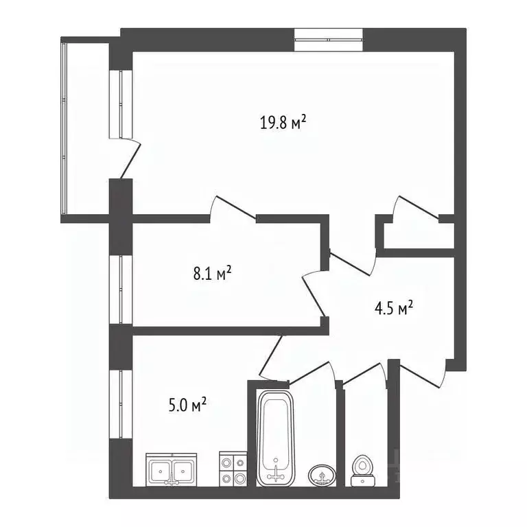 2-к кв. Москва ул. Коминтерна, 46 (38.0 м) - Фото 2