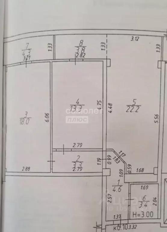 3-к кв. Краснодарский край, Анапа ул. Лермонтова, 116 (73.0 м) - Фото 2