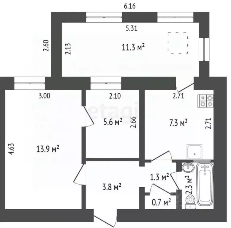2-к кв. Севастополь ул. Супруна, 5 (46.2 м) - Фото 2