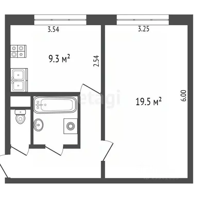 1-к кв. Ханты-Мансийский АО, Лянтор Сургутский район, 4-й мкр, 12 ... - Фото 1