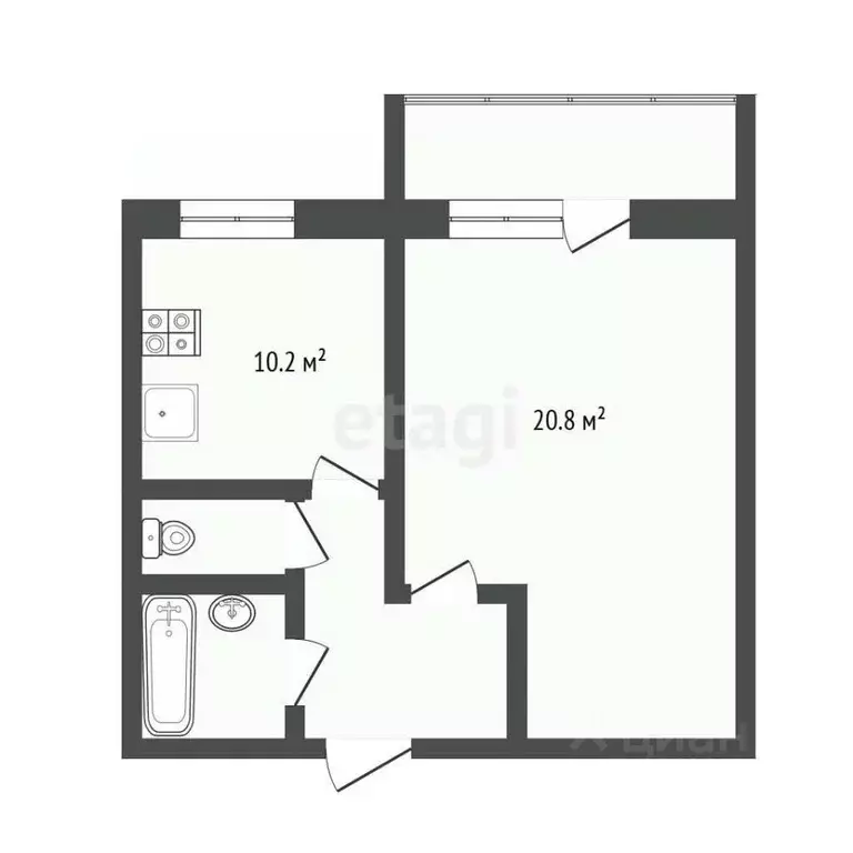 1-к кв. Москва Домодедовская ул., 6К2 (40.2 м) - Фото 2