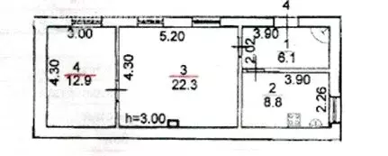 2-комнатная квартира: Порхов, Крестьянская улица, 88 (51.9 м) - Фото 1