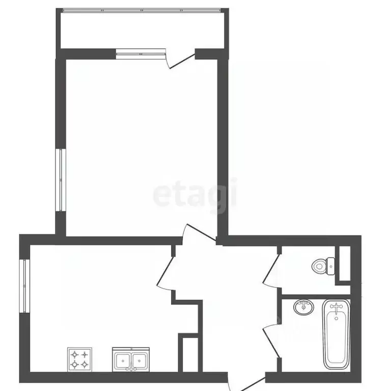 1-к кв. Санкт-Петербург дор. Муринская, 64 (36.2 м) - Фото 2