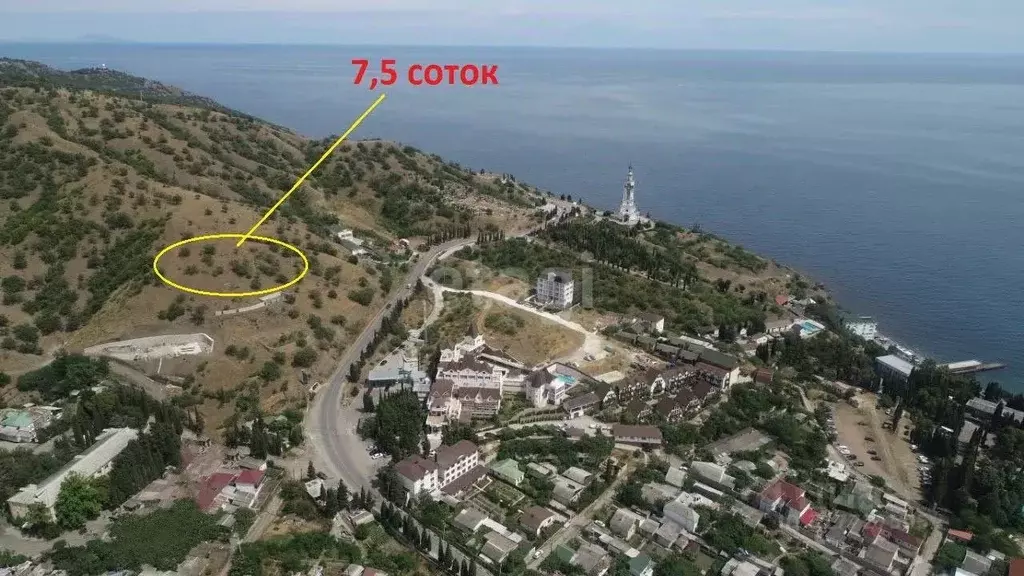 Участок в Крым, Алушта муниципальный округ, с. Малореченское  (7.5 ... - Фото 1