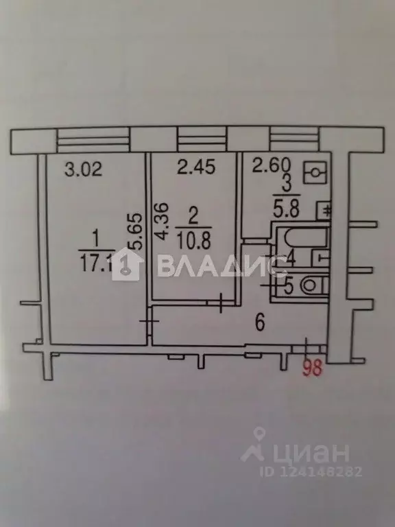 2-к кв. Москва Есенинский бул., 1/26К1 (44.0 м) - Фото 2