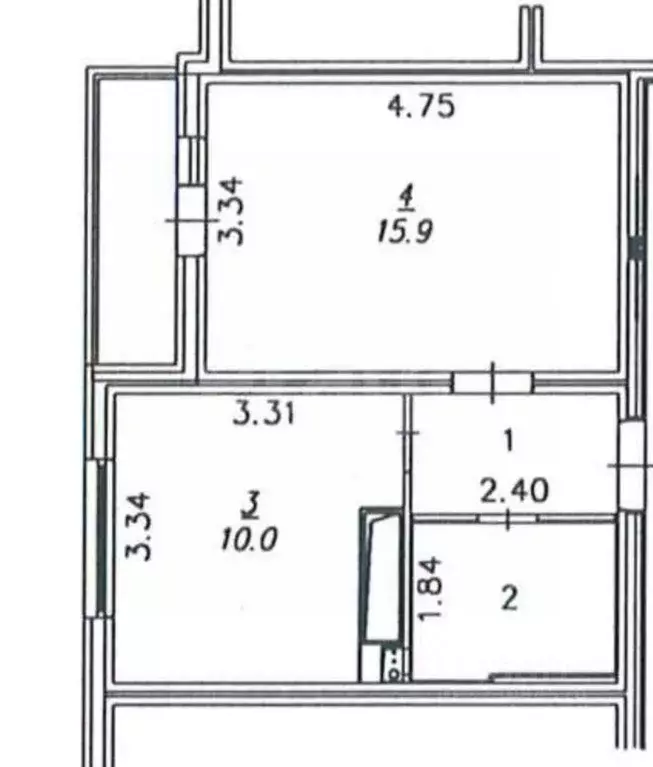 1-к кв. Воронежская область, Воронеж ул. Пескова, 3 (33.4 м) - Фото 2