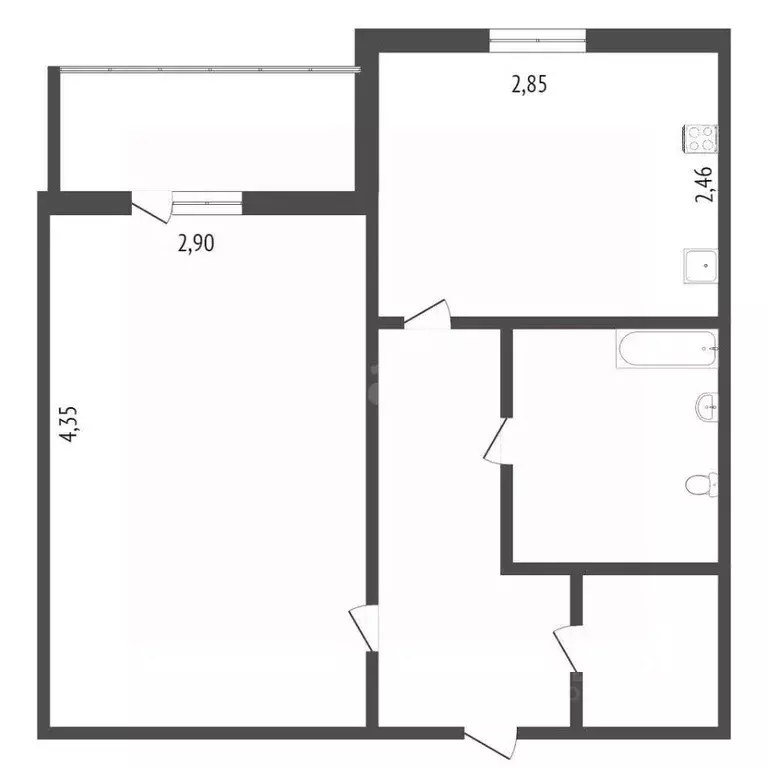 1-к кв. Тюменская область, Тобольск 7-й мкр, 36 (27.9 м) - Фото 2