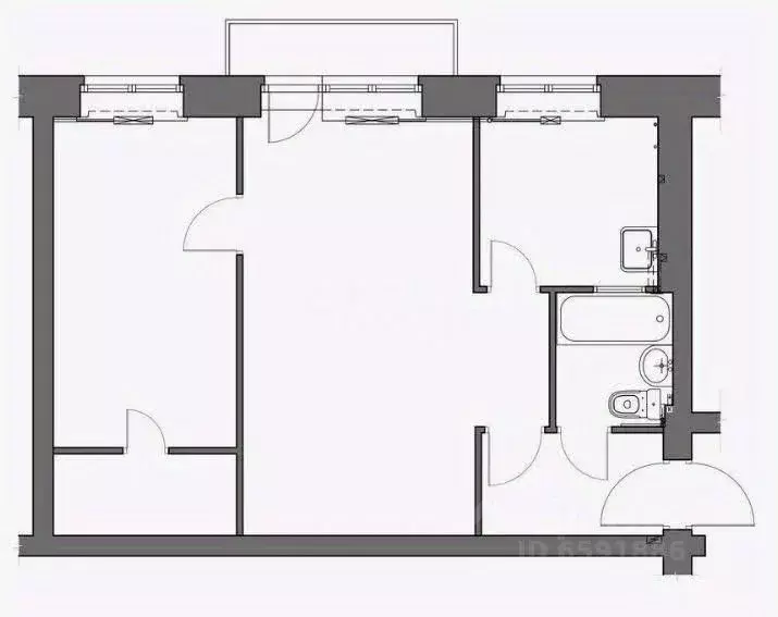 2-к кв. Тульская область, Киреевский район, Бородинское с/пос, ... - Фото 1