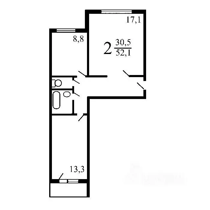 2-к кв. Москва ул. Шолохова, 28К1 (53.0 м) - Фото 2