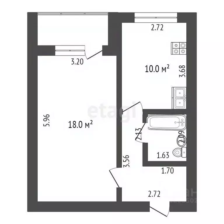 1-к кв. Костромская область, Кострома ул. Экскаваторщиков, 46 (41.6 м) - Фото 1