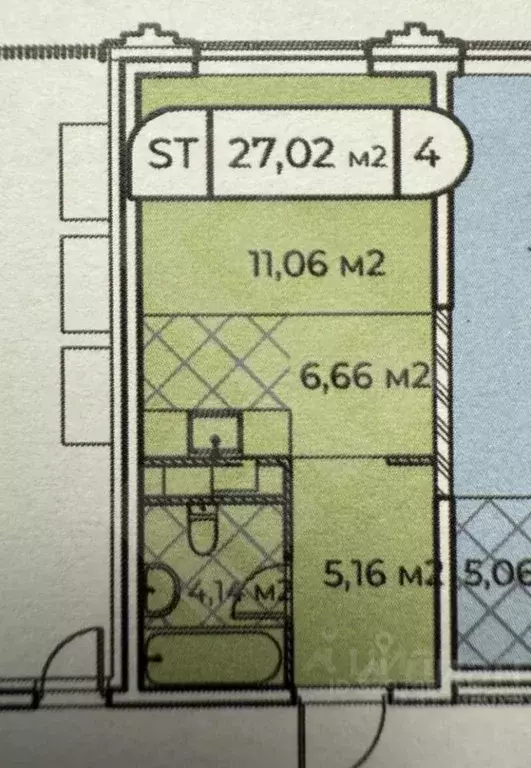 1-к кв. Москва просп. Генерала Дорохова, 39к2А (27.0 м) - Фото 2