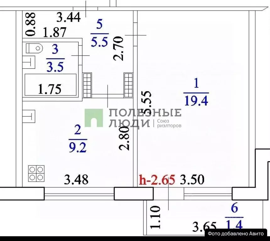 1-к кв. Краснодарский край, Новороссийск ул. Хворостянского, 11 (39.0 ... - Фото 1