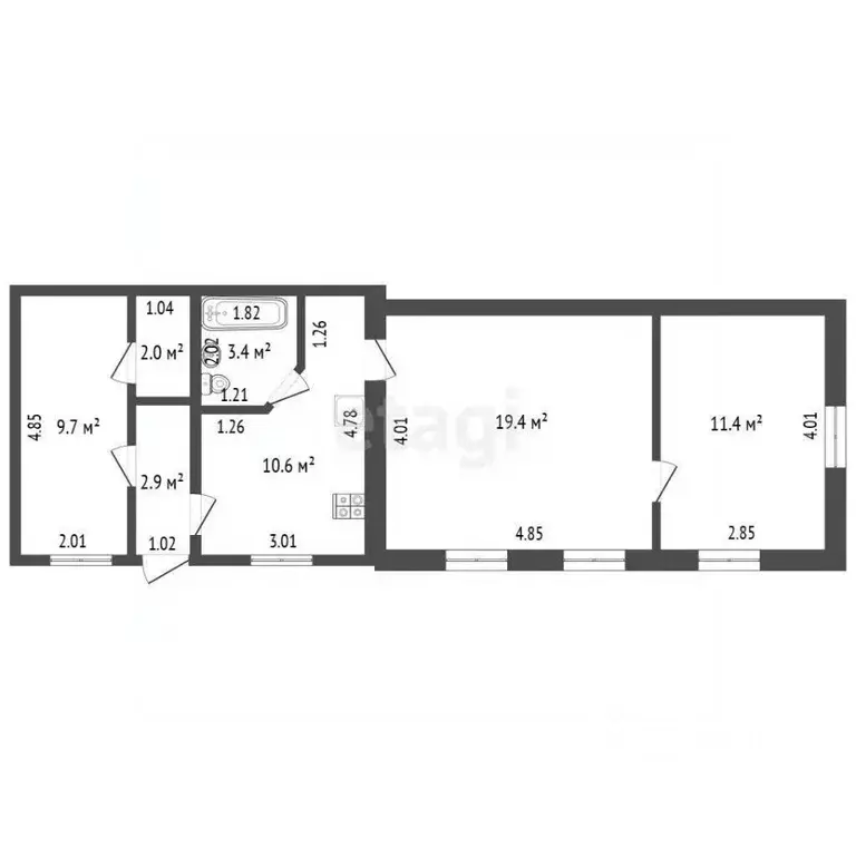 3-к кв. Крым, Феодосия ул. Энгельса, 30 (59.4 м) - Фото 1