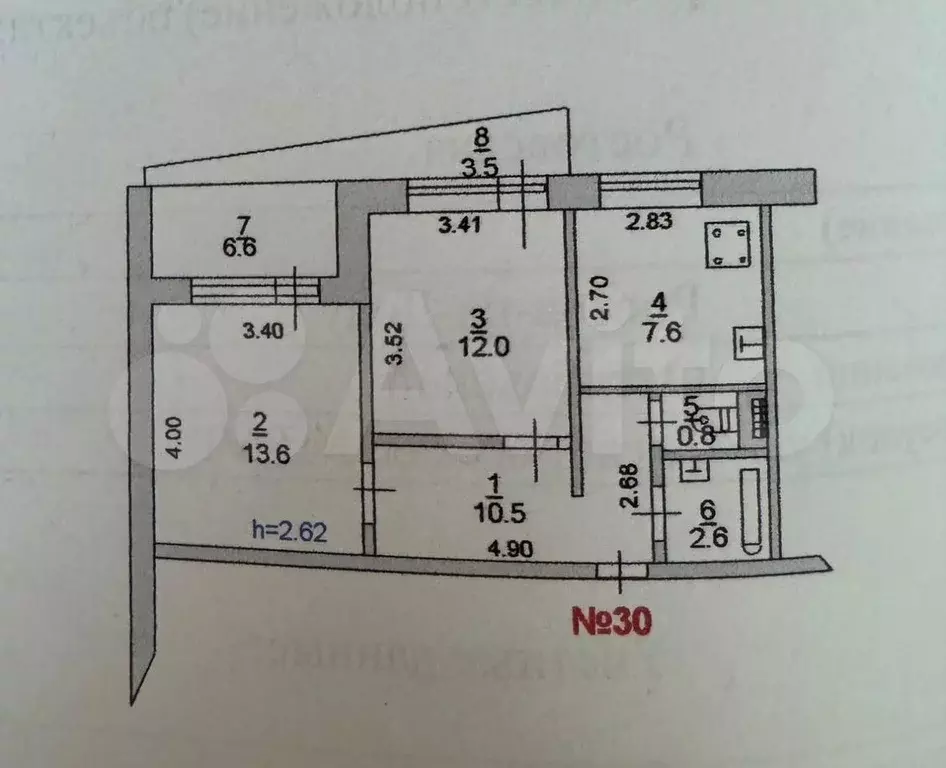 2-к. квартира, 57,1 м, 8/10 эт. - Фото 0