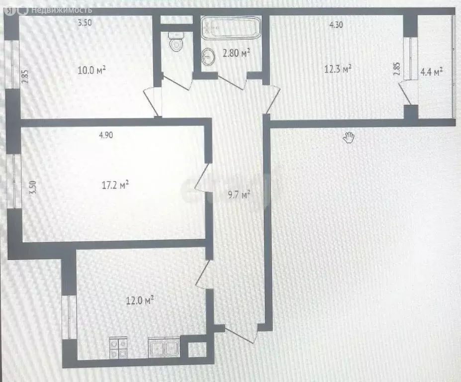 3-комнатная квартира: Балашов, улица Орджоникидзе, 11А (66.9 м) - Фото 0