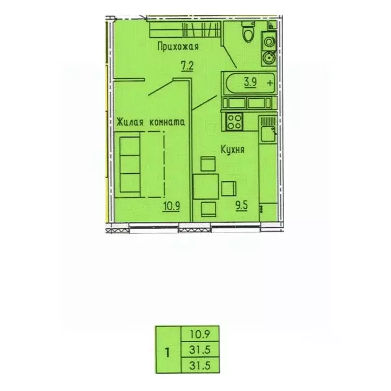 1-к кв. Пензенская область, Пенза ул. Яшиной, 12 (31.5 м) - Фото 0