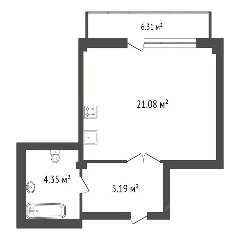 Студия Красноярский край, Красноярск ул. Калинина, 47Н (31.0 м) - Фото 2