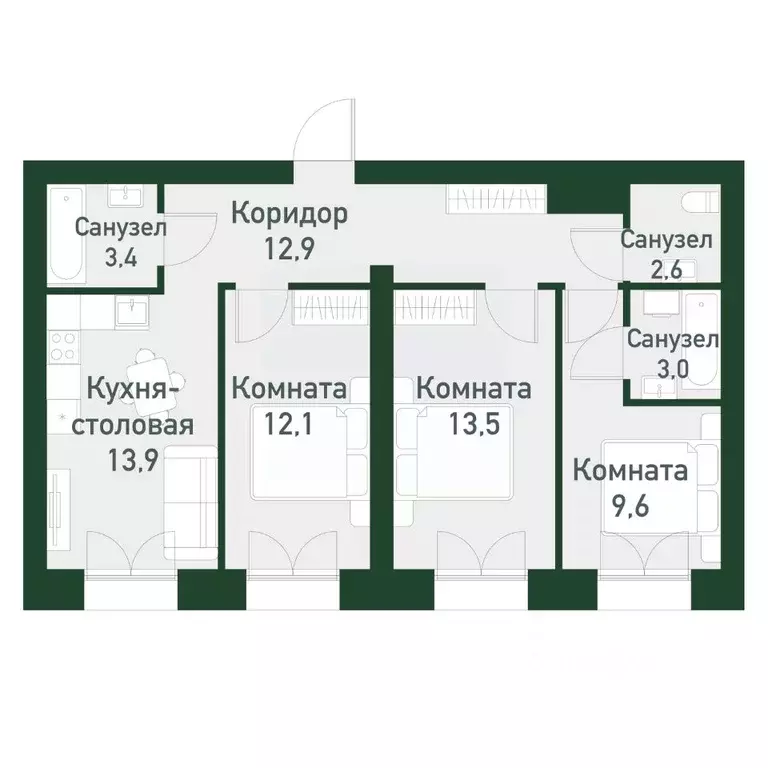 3-к кв. Свердловская область, Екатеринбург Твоя Привилегия жилой ... - Фото 0